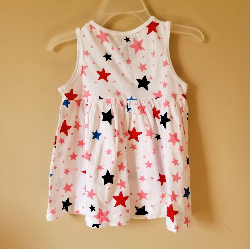 First Impressions Starry Sleeveless Dress With Shorts 24-Months